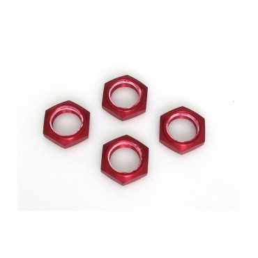 PORCA RODA ROSCA COM NYLON -  VERMELHO 17MM INFERNO MP9 / MP777 / ST-RR 4PÇS KYOSHO KYO IFW336R